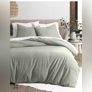Oake Ripple Matelasse $245 Duvet Cover Set King Sage Aqua Green